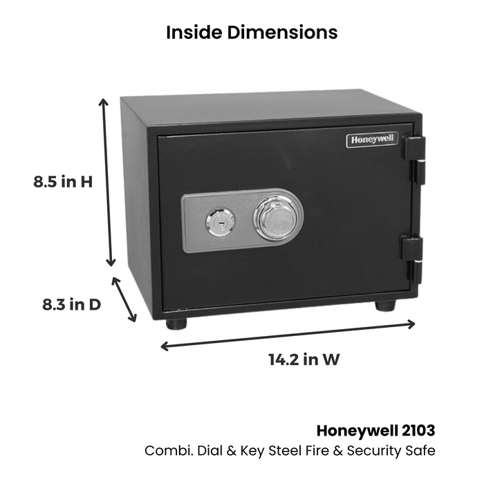 Honeywell 2103 Combination Dial & Key Steel Fire & Security Safe