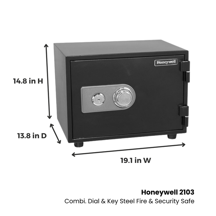 Honeywell 2103 Combination Dial & Key Steel Fire & Security Safe