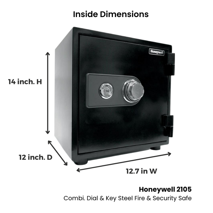 Honeywell 2105 Combination Dial & Key Steel Fire & Security Safe