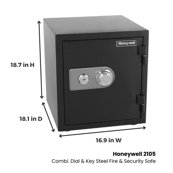 Honeywell 2105 Combination Dial & Key Steel Fire & Security Safe