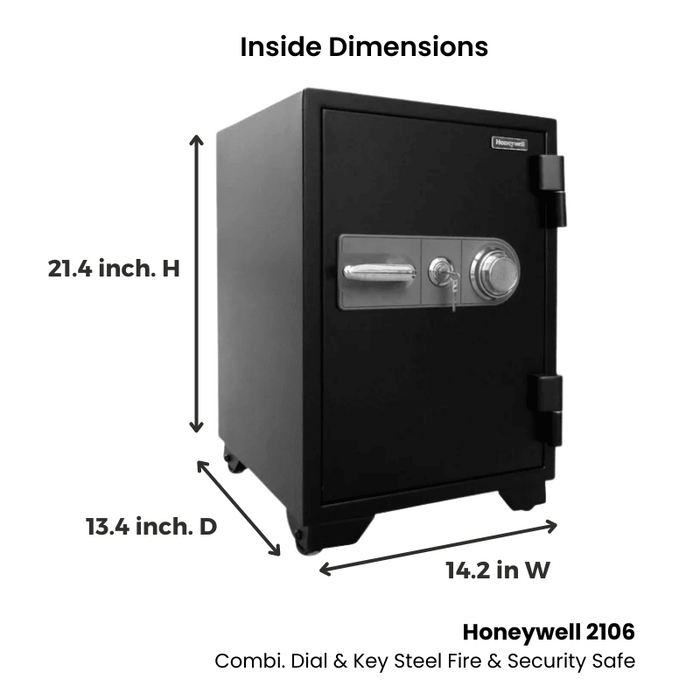 Honeywell 2106 Combination Dial & Key Steel Fire & Security Safe