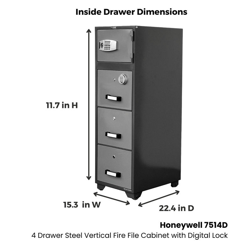 Honeywell 7514D - 4 Drawer Steel Vertical Fire File Cabinet