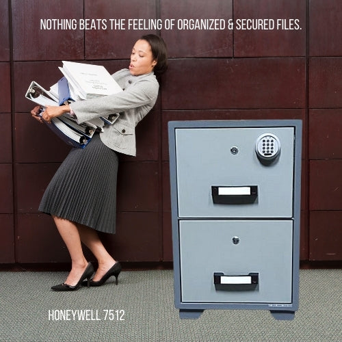 Honeywell 7512 - 2 Drawer Steel Vertical Fire File Cabinet with Digital Lock