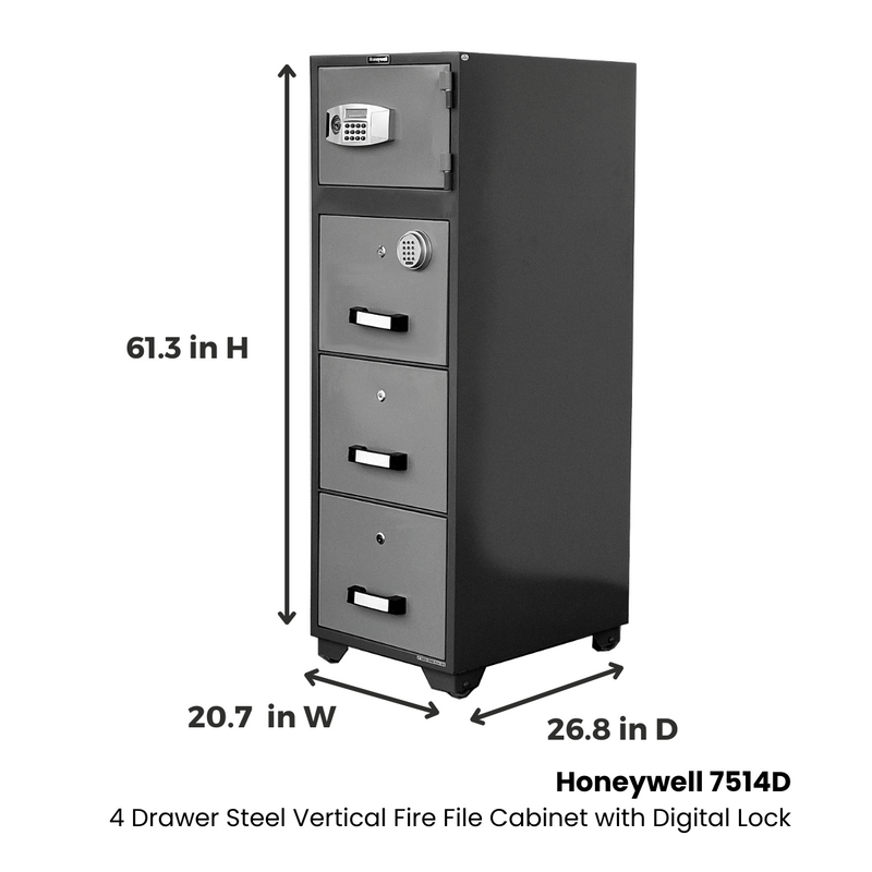 Honeywell 7514D - 4 Drawer Steel Vertical Fire File Cabinet
