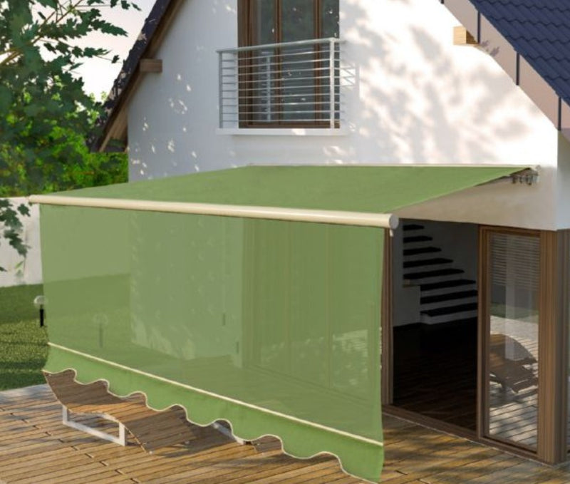 Model LCBF | Economic No Cassette Awning with Roller Blinds at Front Bar