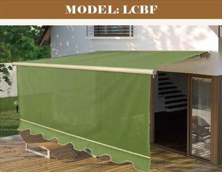 Model LCBF | Economic No Cassette Awning with Roller Blinds at Front Bar
